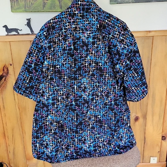 Robert Graham Blue and Black Geometric Casual Shirt - Picture 6 of 8